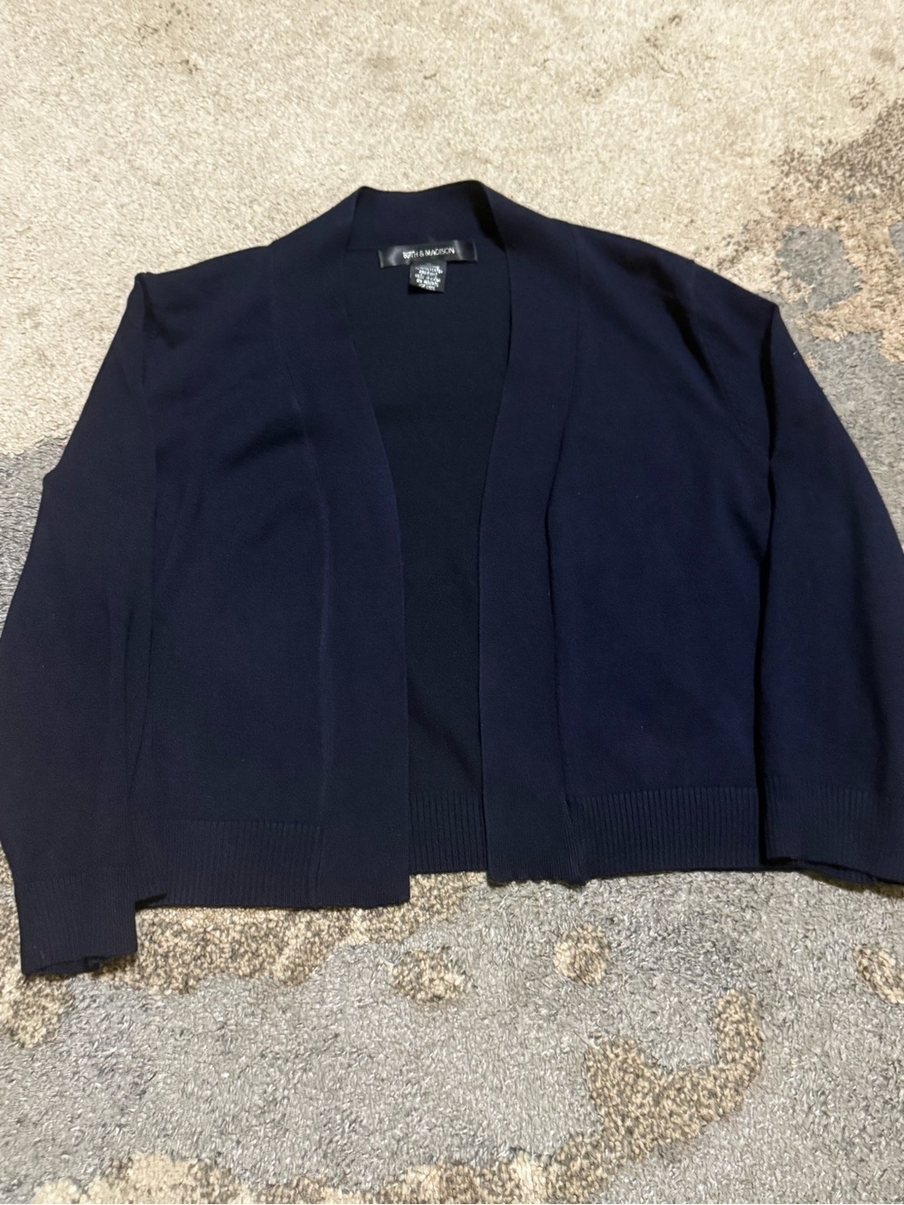 89th & Madison Navy Open-Front Women's Cardigan